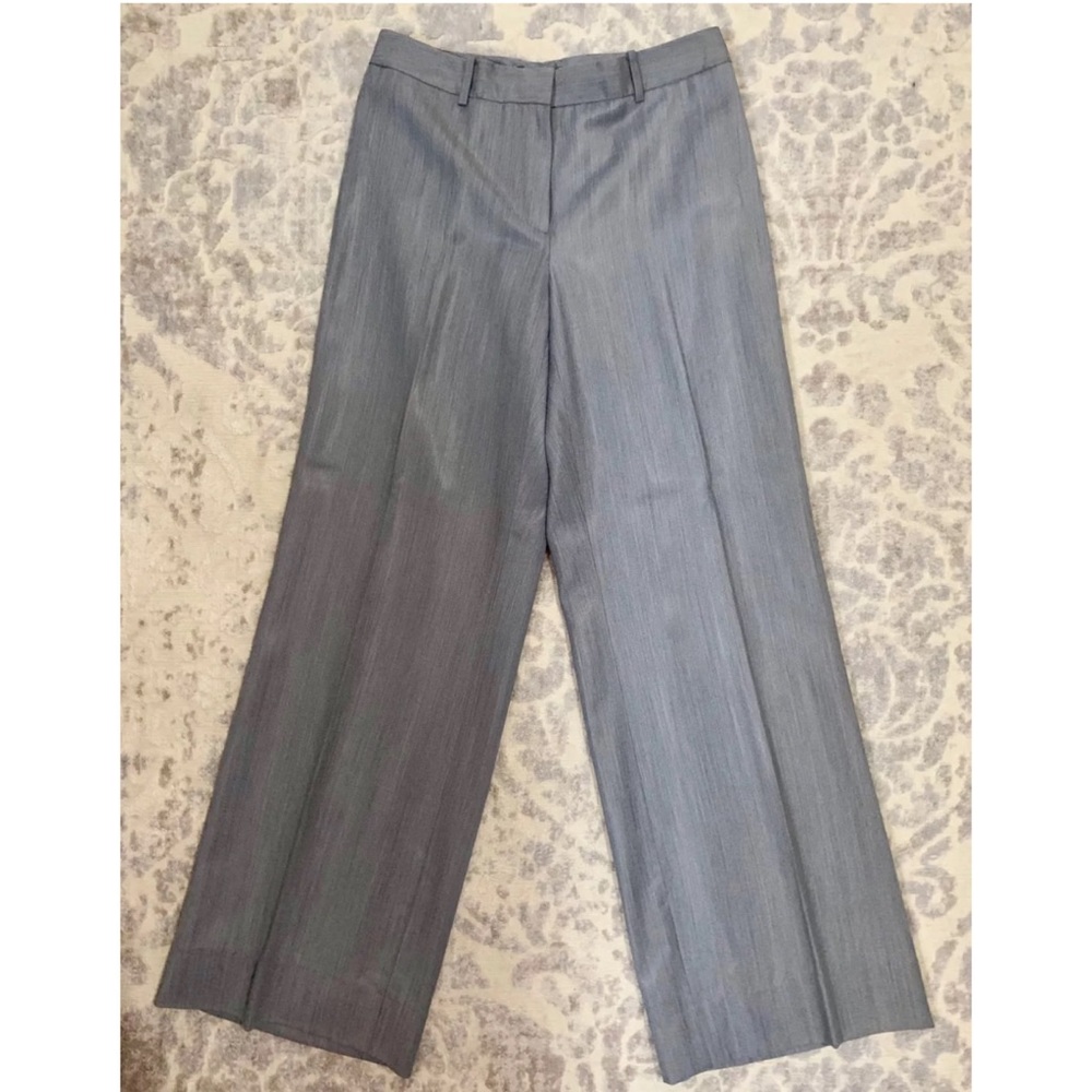 DANA BUCHMAN Gray Wool Blend Wide Leg Pants Suit - Picture 6 of 7